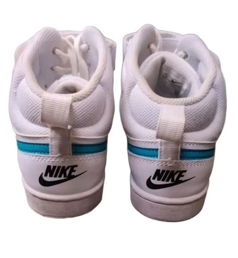 Nike Court Borough Mid 2 GS White Aquamarine Sneakers Shoes Youth 5.5
